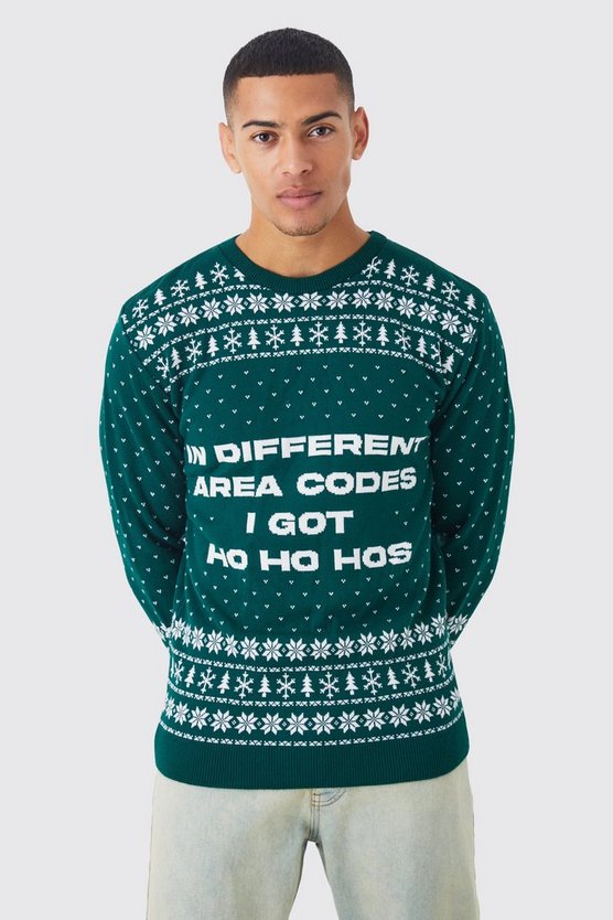 Weihnachtspullover mit I Got Ho Ho Hos Print