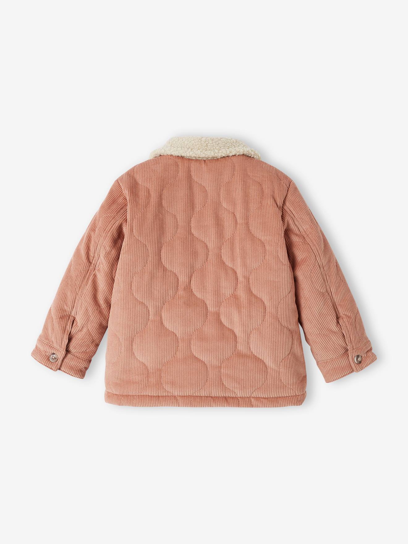 Veste matelassée en velours doublé sherpa fille blush