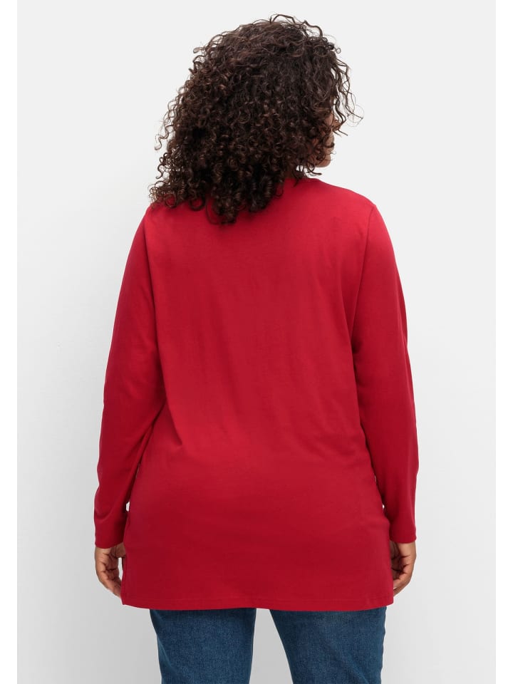 sheego Longshirt in rot günstig kaufen