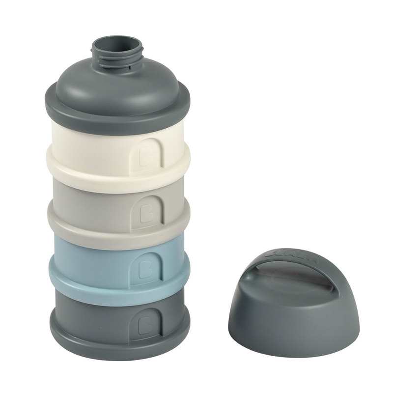 Boîte doseuse de lait empilable bleu gris Beaba