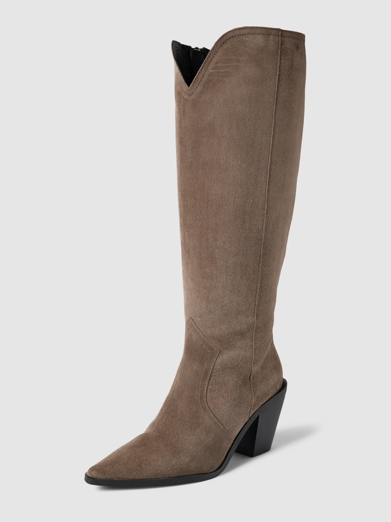 Stiefel mit Blockabsatz in beige