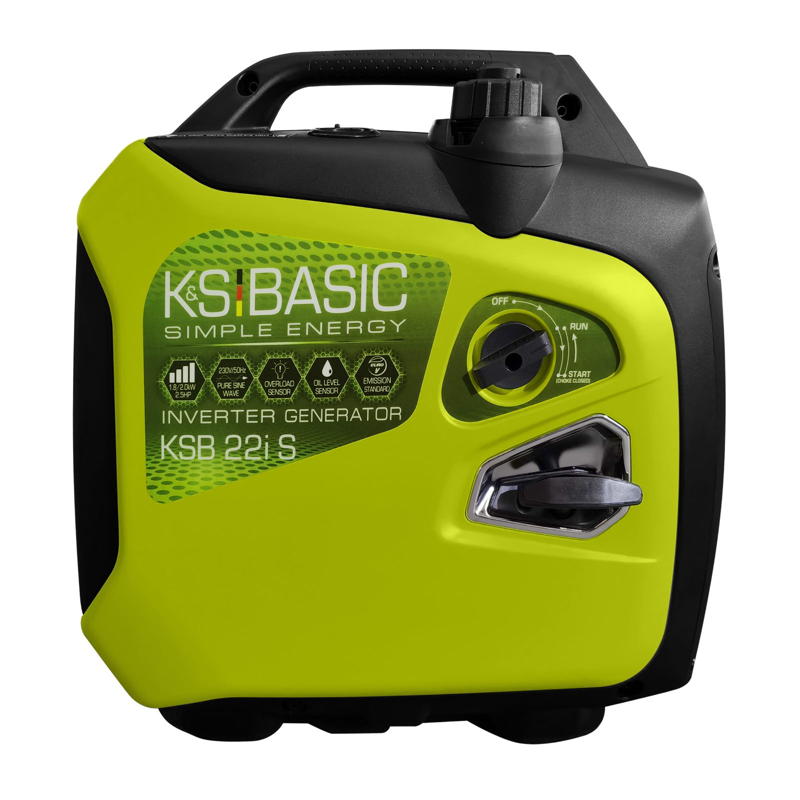 Könner & Söhnen Stromerzeuger KSB 22i S, 2,00 in kW, (elektronische Umwandlung elektrischer Energie, 1-tlg., geeignet für empfindliche Instrumente, EURO V-Motor), challdämmgehäuse, kompakte Ausführung. IP23M