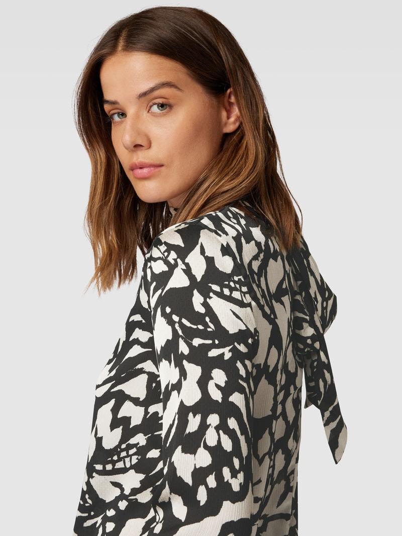 Bluse mit Allover-Muster Modell 'ROMINA' in schwarz