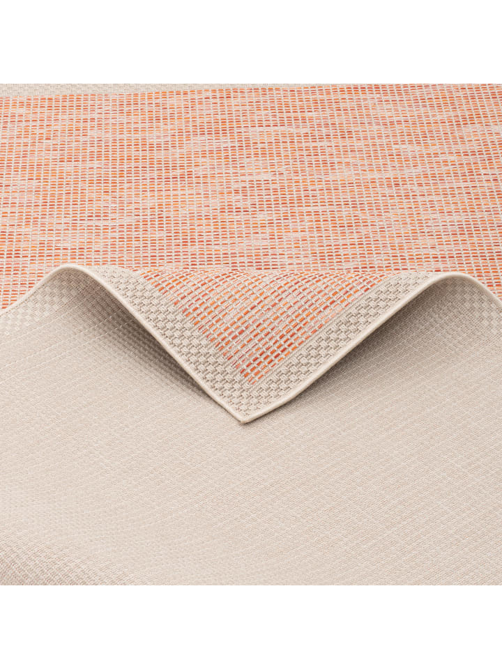Pergamon In & Outdoor Teppich Flachgewebe Ottawa Bordüre in Terracotta günstig kaufen