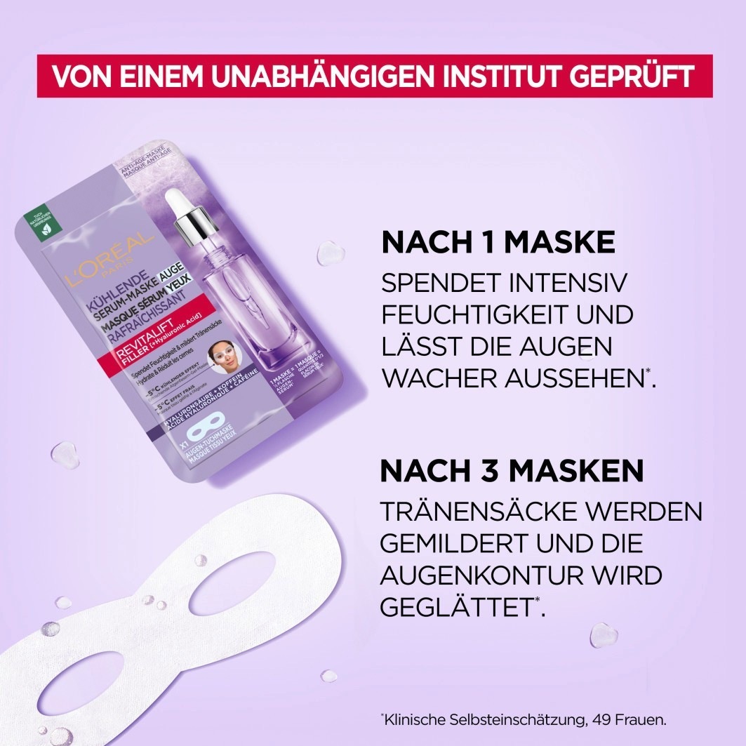 Filler Augenmaske mit Hyaluronsäure und Koffein