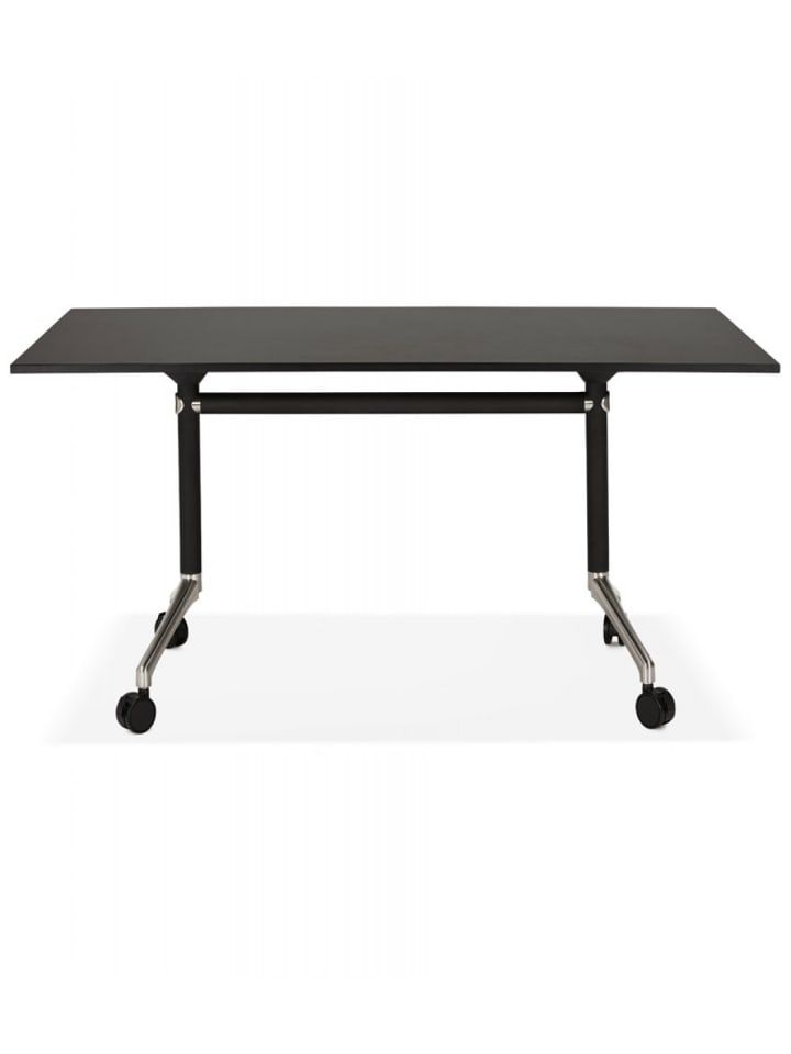 KADIMA DESIGN Klappschreibtisch aus Aluminium mit Melaminholzplatte | Elegant in Schwarz günstig kaufen