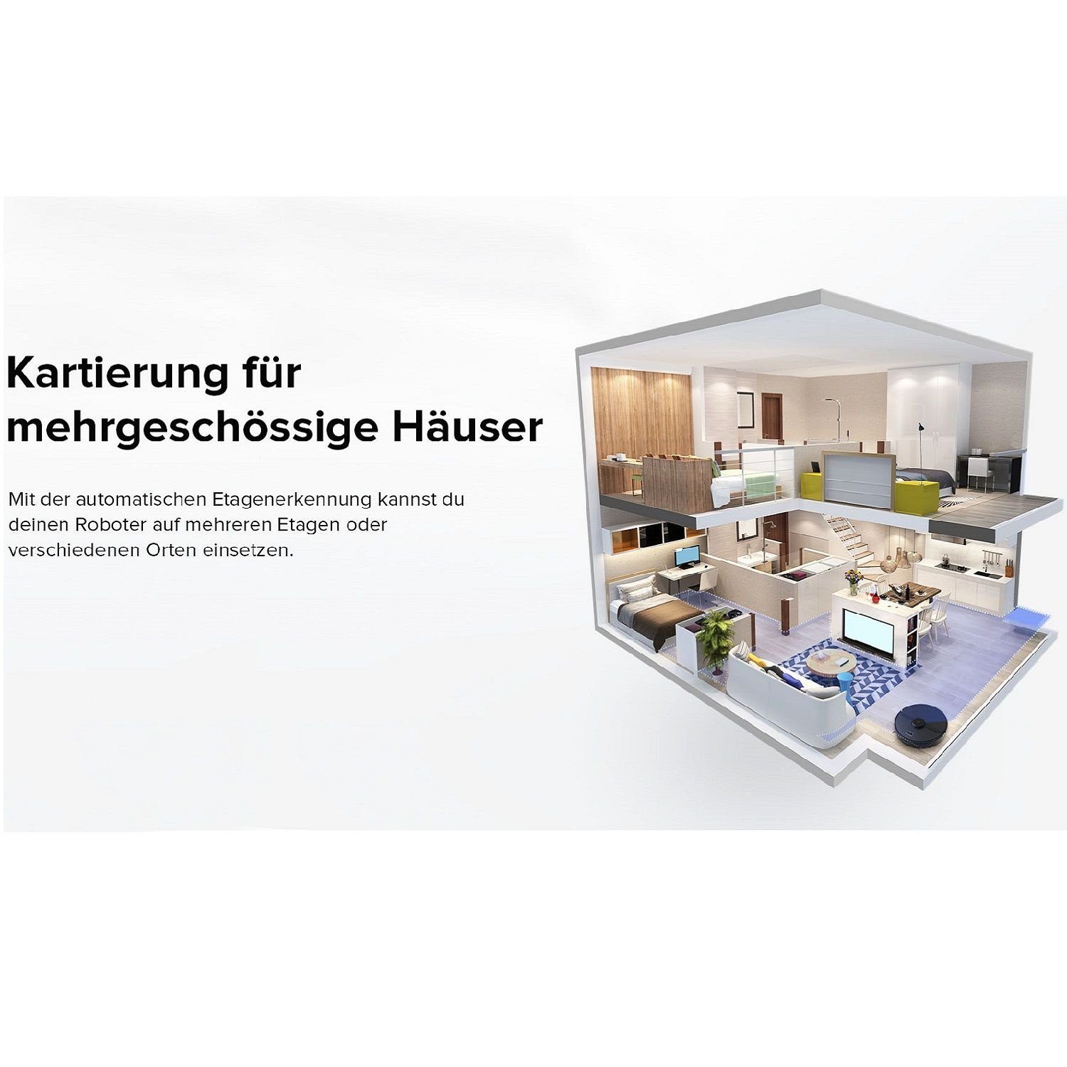 Roborock Akku-Hand-und Stielstaubsauger Q7 Vacuum Cleaner Saug- Wischroboter LiDAR Navigation 2700Pa, 58 W