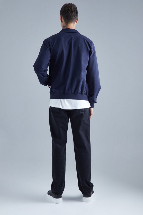 Stretch Harrington-Jacke mit Taschen