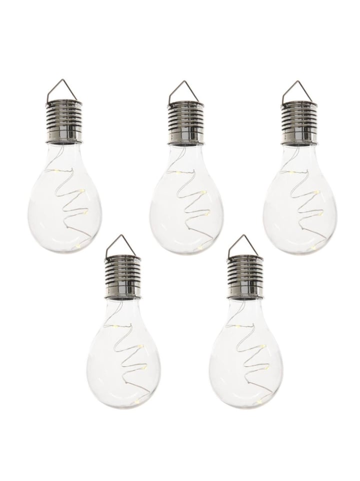 MARELIDA 5er Set LED Solar Glühbirnen GLOW in transparent - H: 14cm günstig kaufen onesize