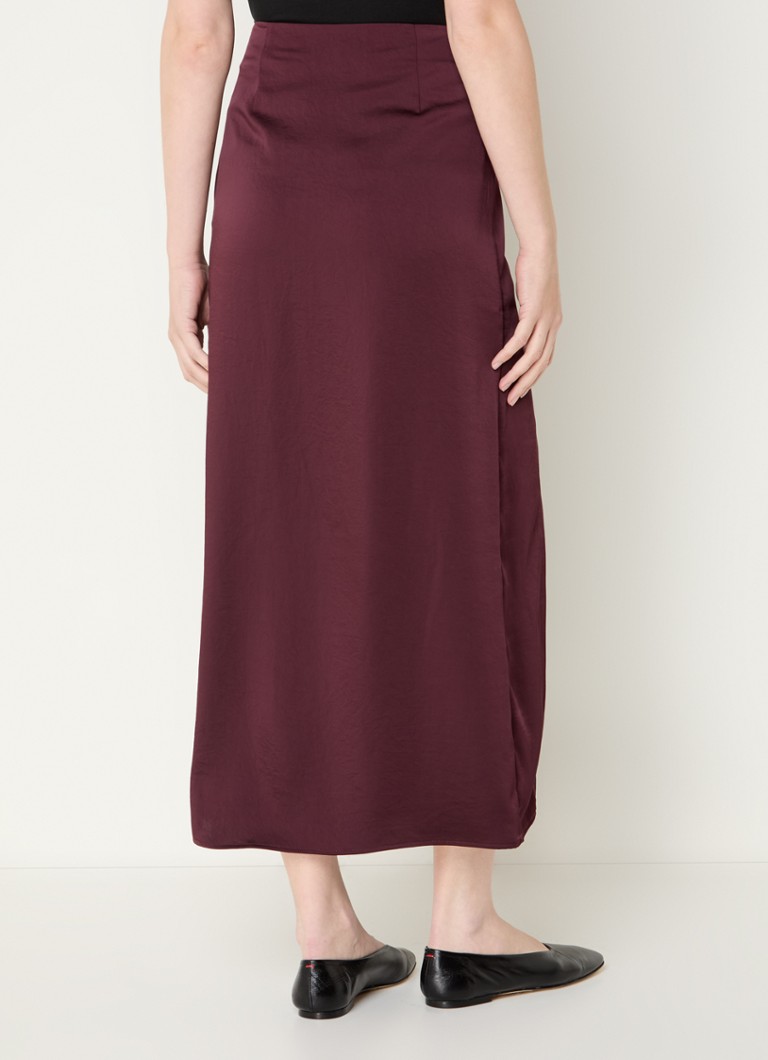 Fusta midi din satin cu fanta Claudie Pierlot Sapini