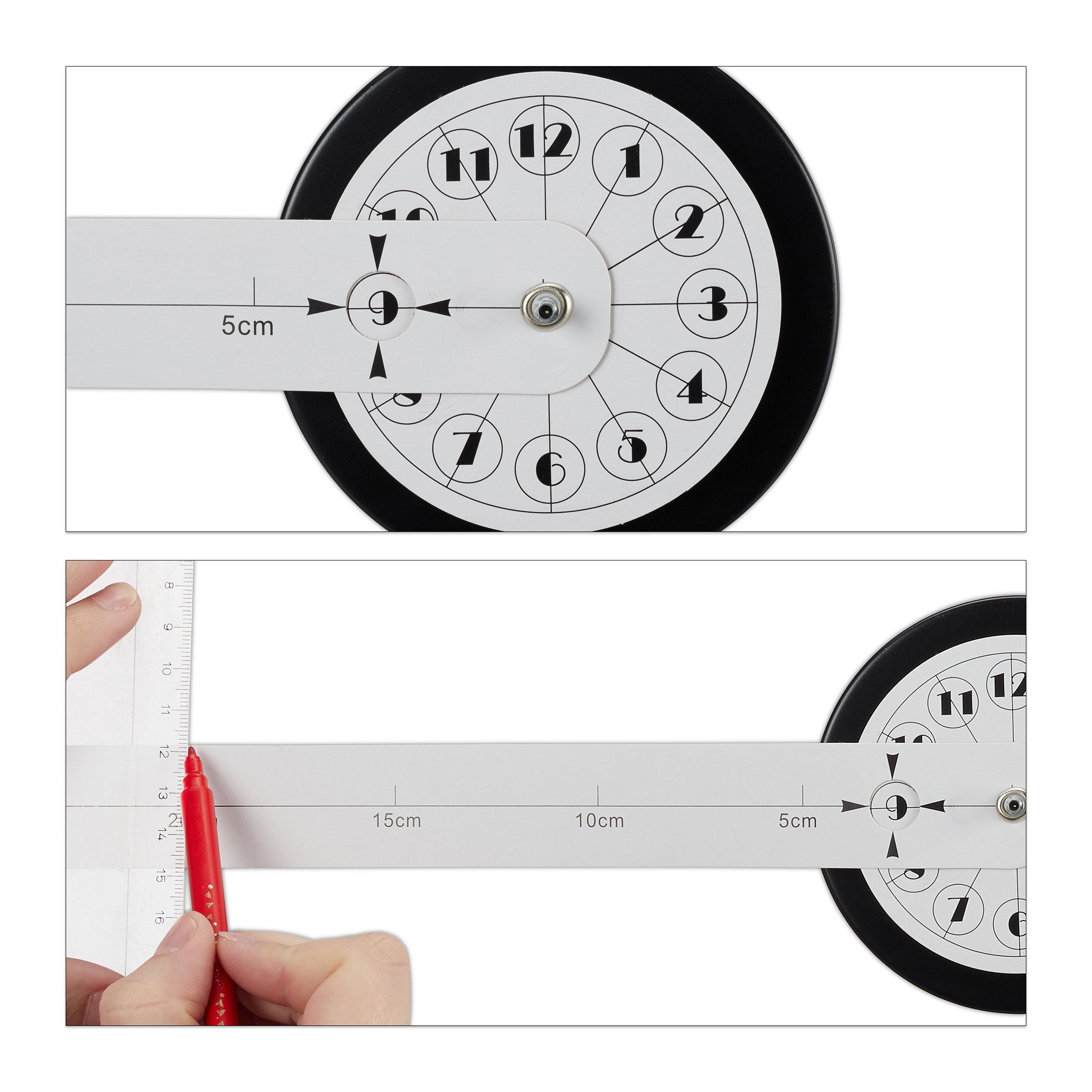 relaxdays Wanduhr DIY Wanduhr mit 3D-Zahlen (Schwarz)