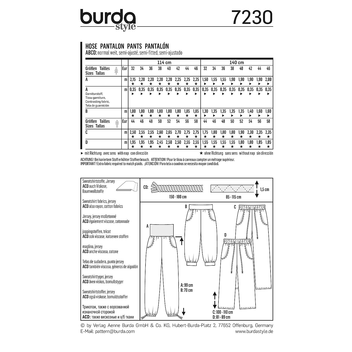 burda Schnitt 7230 