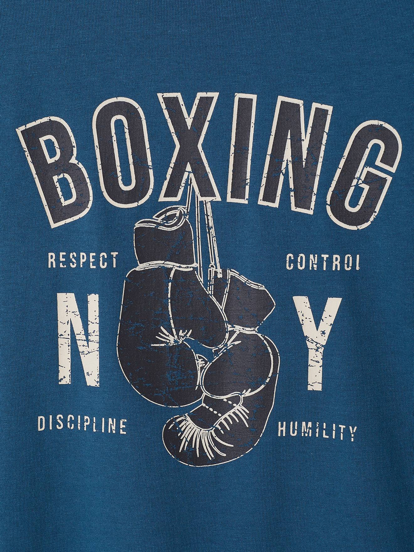 T-shirt sport doubles manches garçon bleu canard