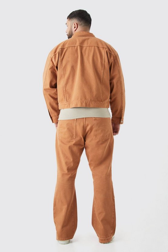 Plus kastige Jeansjacke