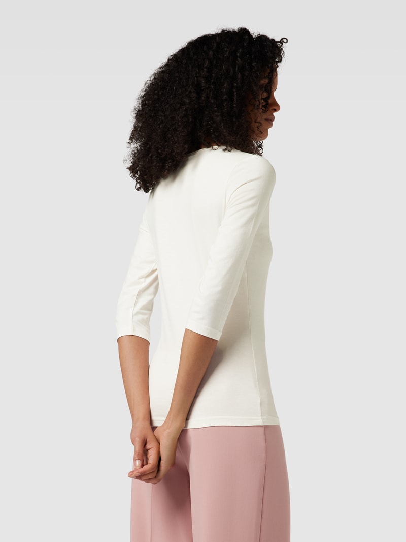 Longsleeve mit 3/4-Arm im unifarbenen Design Modell 'Pylle' in offwhite