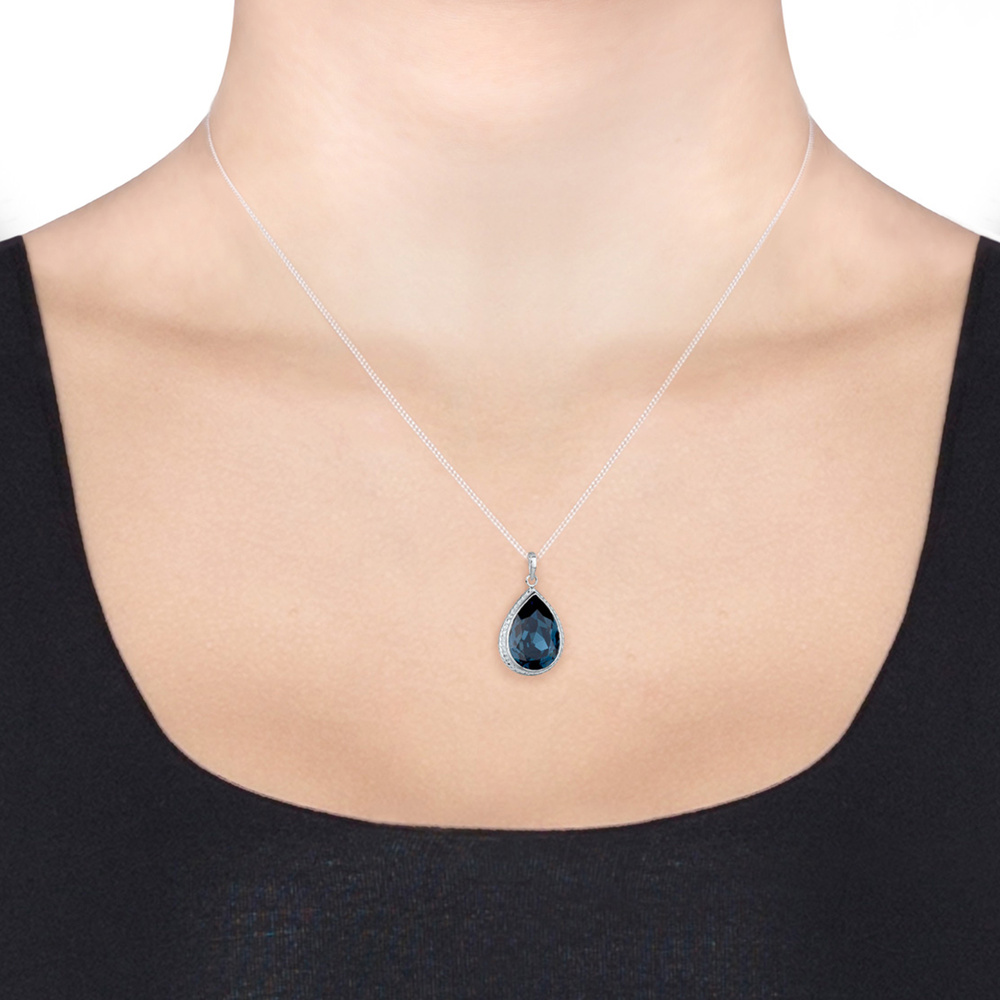 Elli Elli Collier Tropfen Kristall 925 Sterling Silber collier