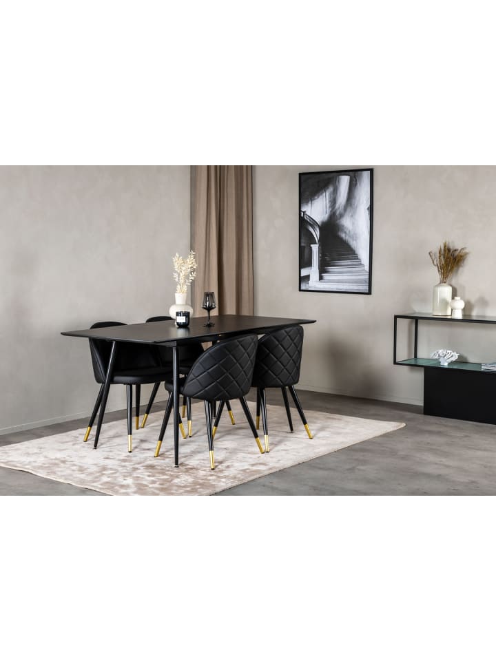 ebuy24 Essgruppe Silar 8 (5-teilig) Schwarz 90 x 120 cm günstig kaufen onesize