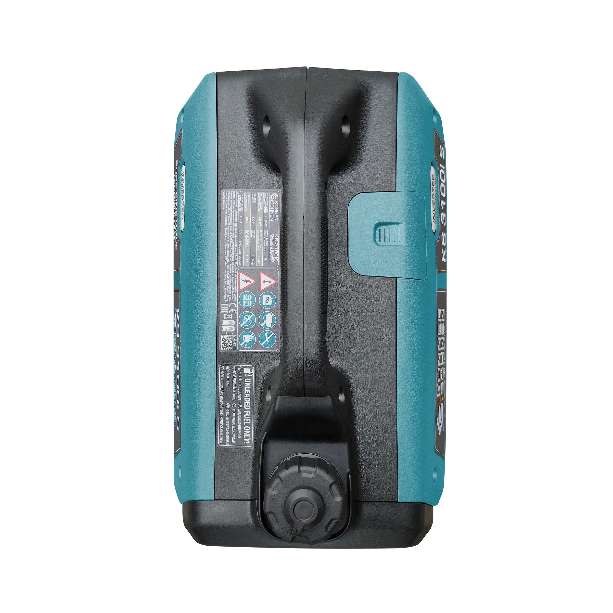 Könner & Söhnen Stromerzeuger KS 3100i S, 3,10 in kW, (Schallgedämmtes Gehäuse (63 dB Lpa 7 m), ECO-Modus, 1-tlg., Kupferwicklungen, Kurzschluss- und Überlastschutz, Abgasnorm EURO V), Kurzschluss- und Überlastschutz, Abgasnorm EURO V