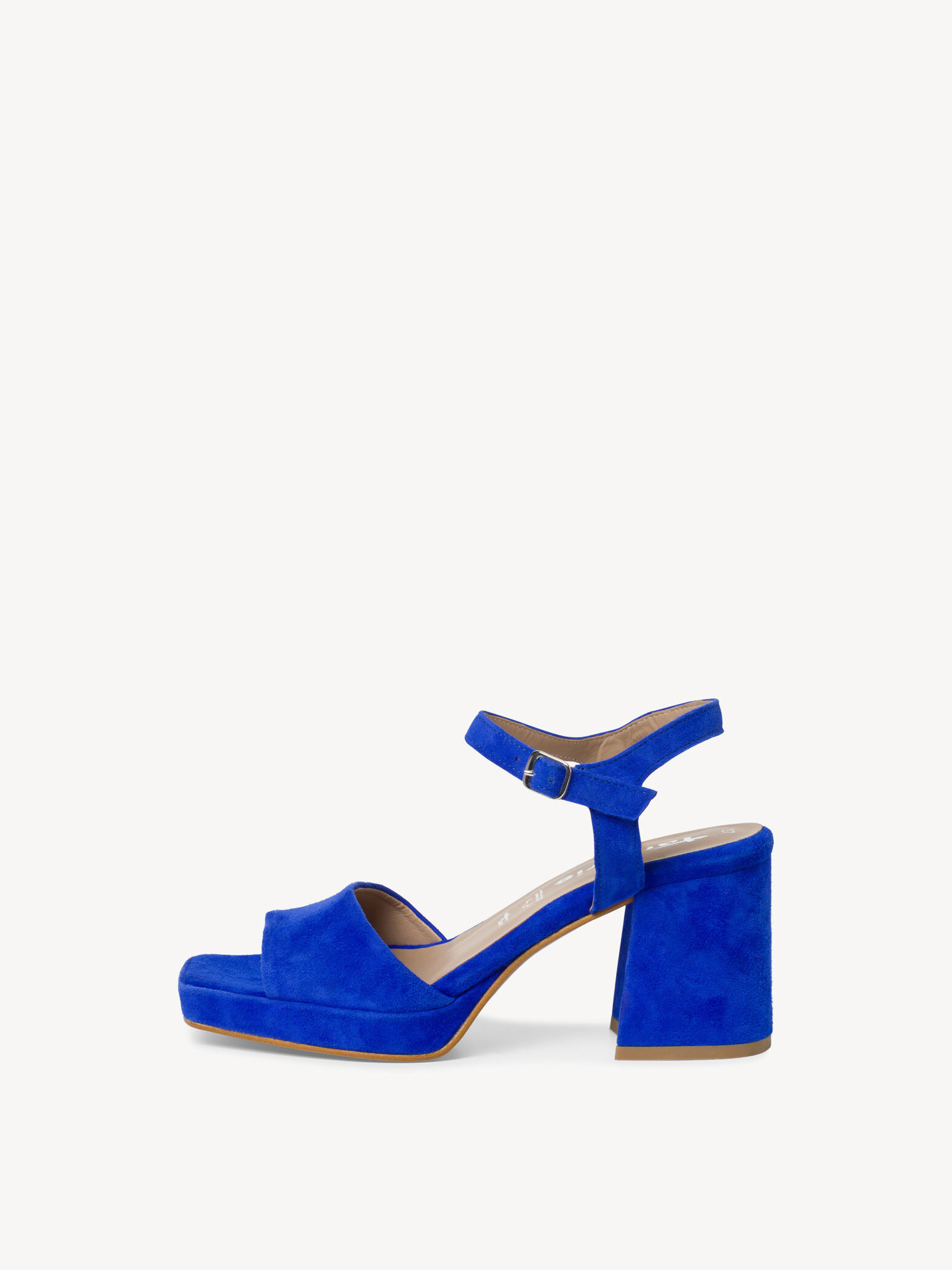 Sandale à talon en cuir - bleu