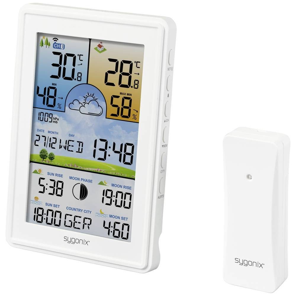 Sygonix Funk-Wetterstation, 15 cm (5.9) Farbdisplay Wetterstation