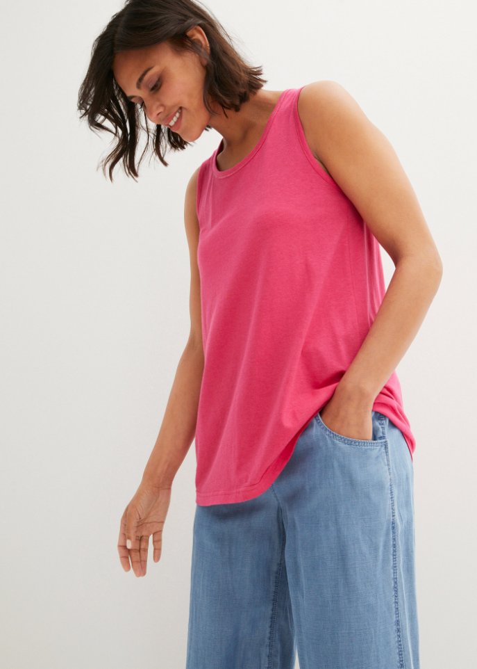 Nachhaltiges Long-Top mit Rundhals
