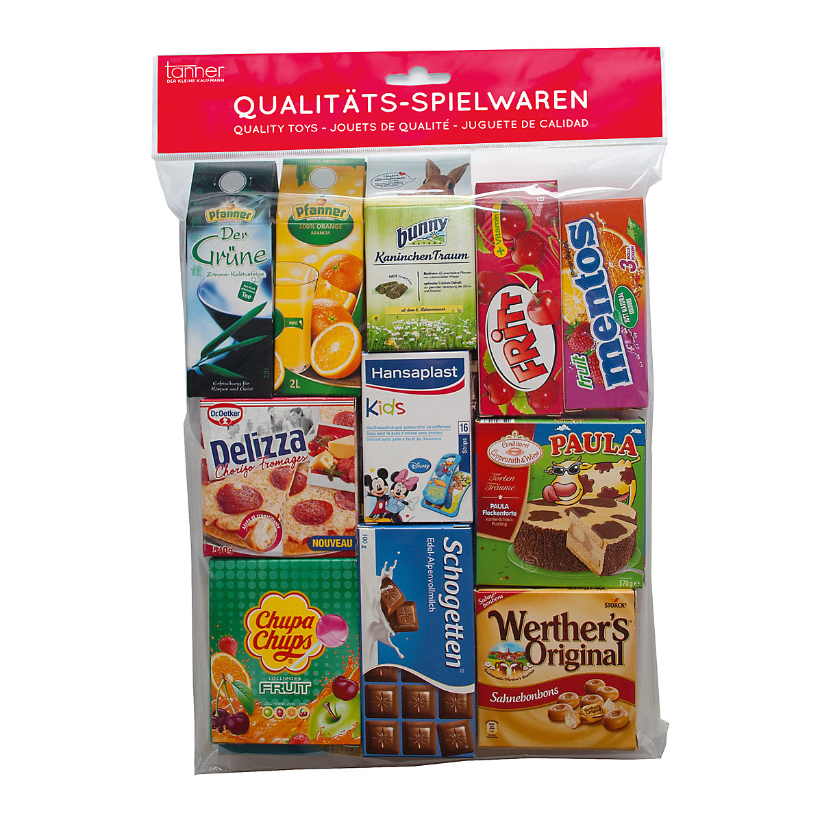 Spiellebensmittel für den Kaufladen, sortiert