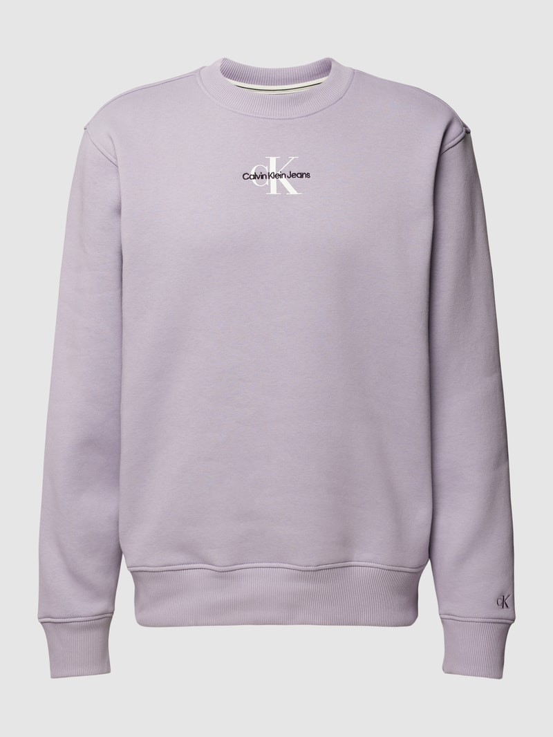 Sweatshirt mit Label-Detail in lavendel