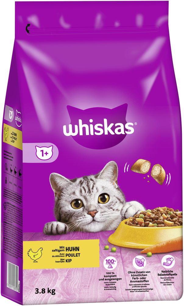 Whiskas Trockenfutter Whiskas 1+ Adult Huhn 3,8 kg