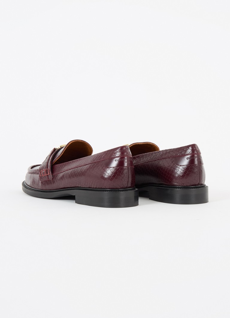Mocassins de couro com estampa de pele de cobra Claudie Pierlot.