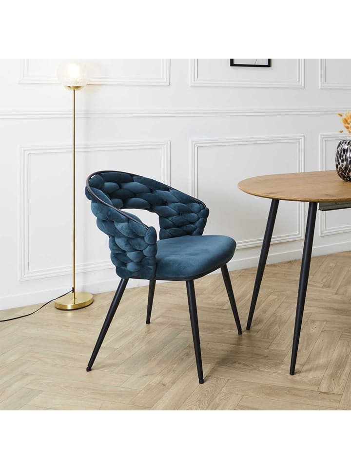 Rétro Chic Esszimmerstuhl ''Sawyer'' in Petrol - (B)63 x (H)83 x (T)54 cm günstig kaufen onesize