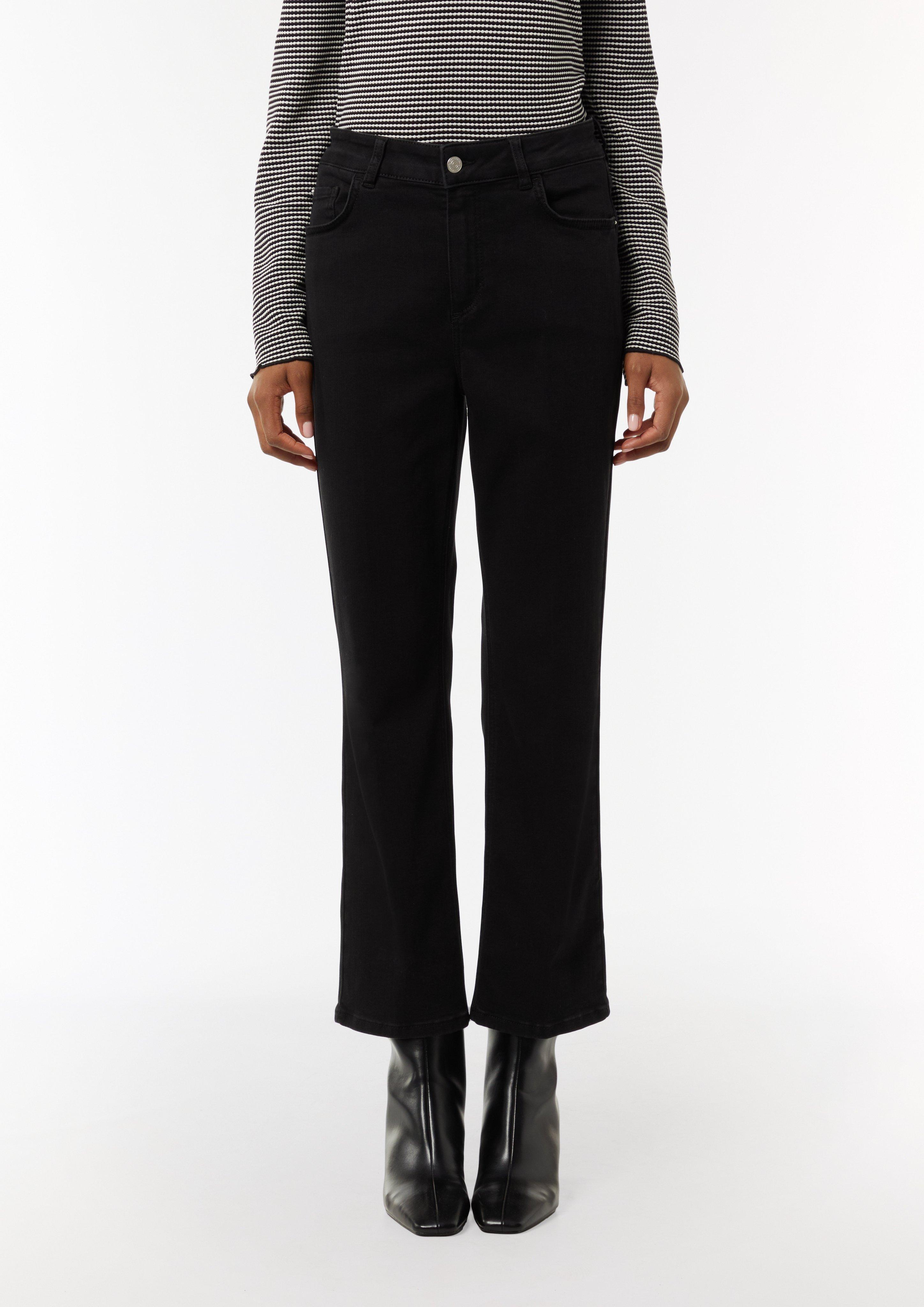 Flared-Leg-Jeans aus Baumwollstretch - schwarz