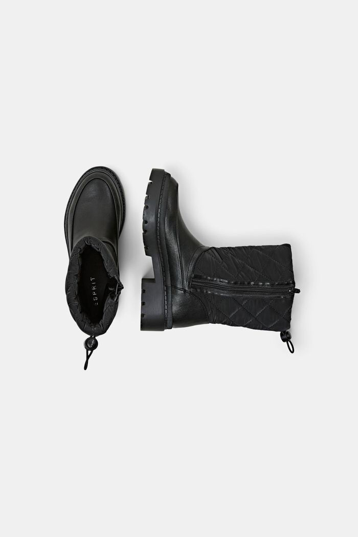 Wattierte Boots in Lederoptik