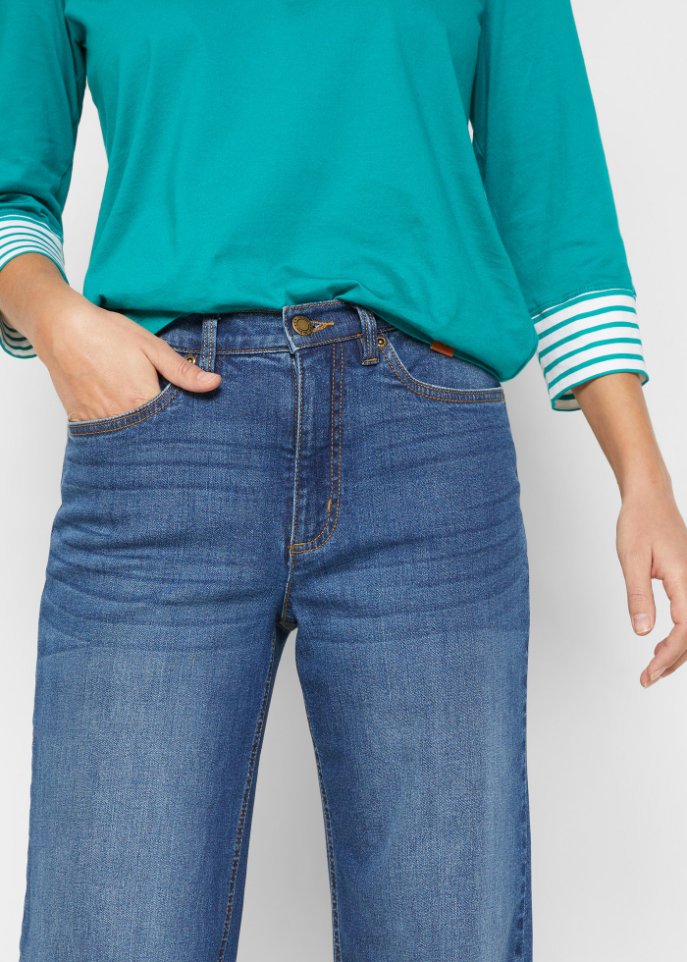 Wide Fit Stretch-Jeans mit Bio-Baumwolle