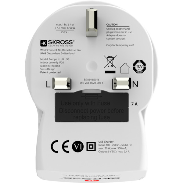 EUROPE TO UK USB - Reisestecker