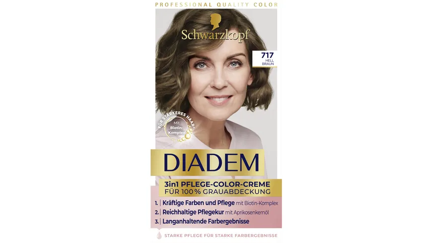 DIADEM 3in1 Pflege-Color-Creme 717 - hellbraun