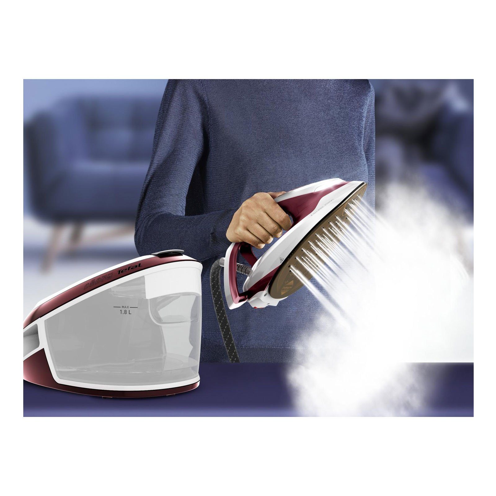 Tefal Dampfbügelstation Express Vision SV8150, LED, Anti-Kalk-Kollektor, 6,8 bar