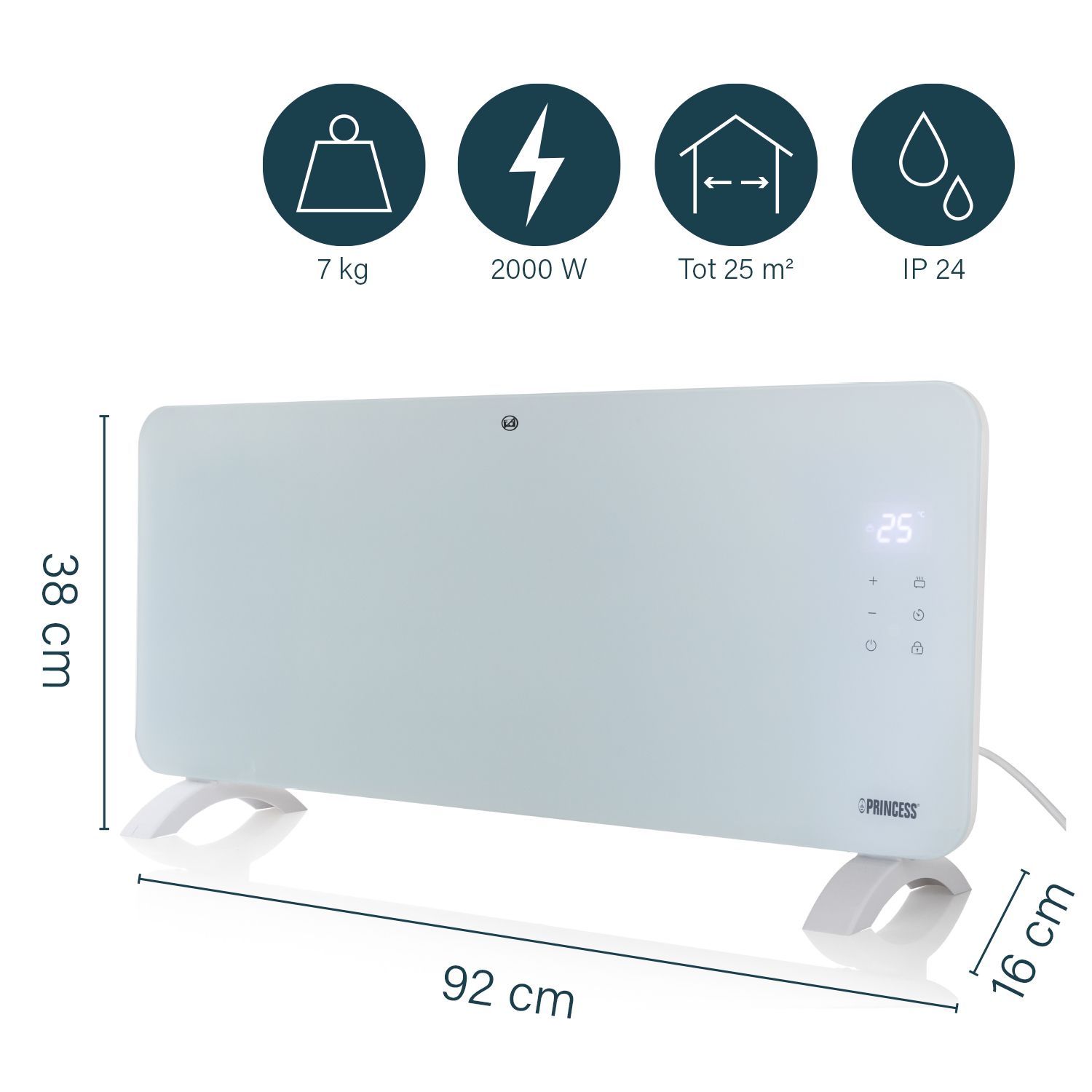 Princess 2000 Watt Elektro Heizpaneel