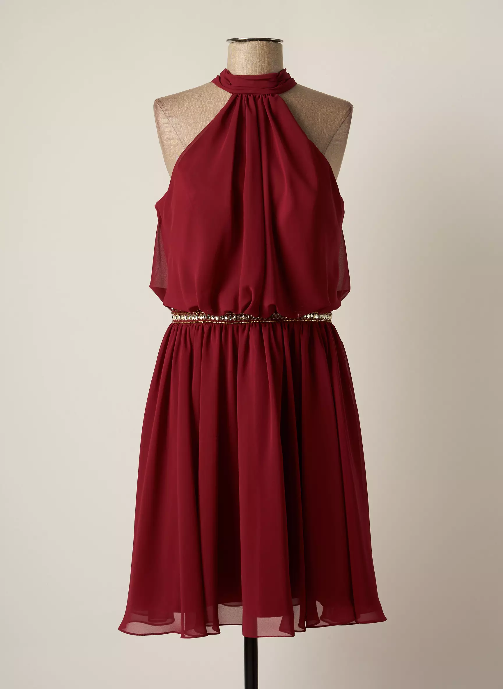 Grand Soir Robes Mi Longues Femme couleur rouge