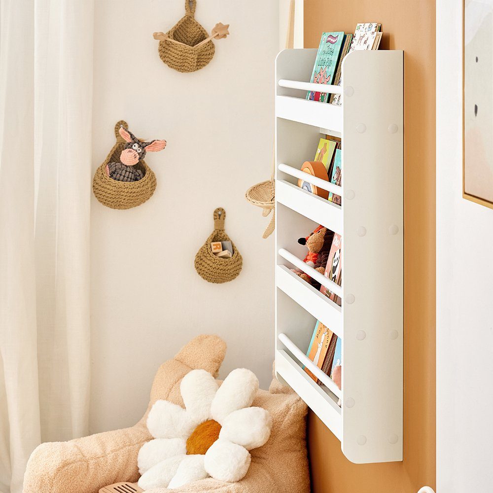 SoBuy Bücherregal KMB08, Kinderregal mit 4 Ablagen für Bücher und Deko