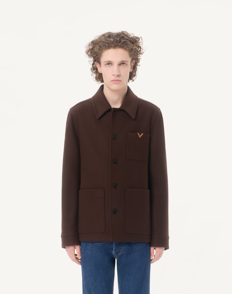 Jaqueta de lã Valentino com detalhes dourados