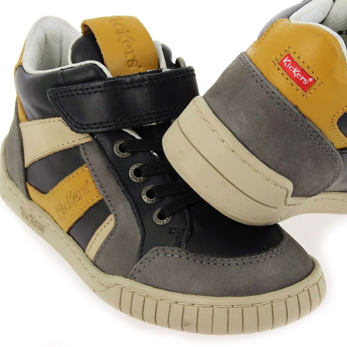 Kickers  WINCKY CDT H22 - gris jaune