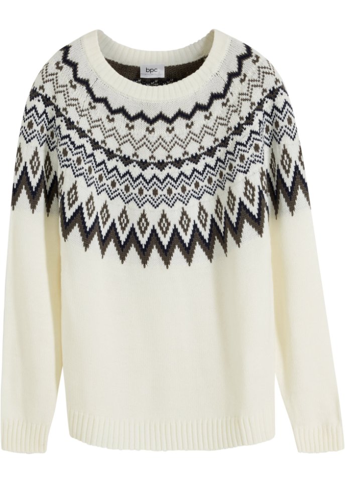 Hochgeschlossener Norweger-Pullover