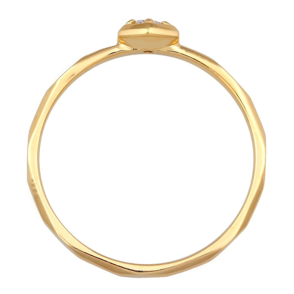 Elli Elli Bague Femmes Solitaire Géo Octagon avec cristal de zirconium en argent sterl Bague
