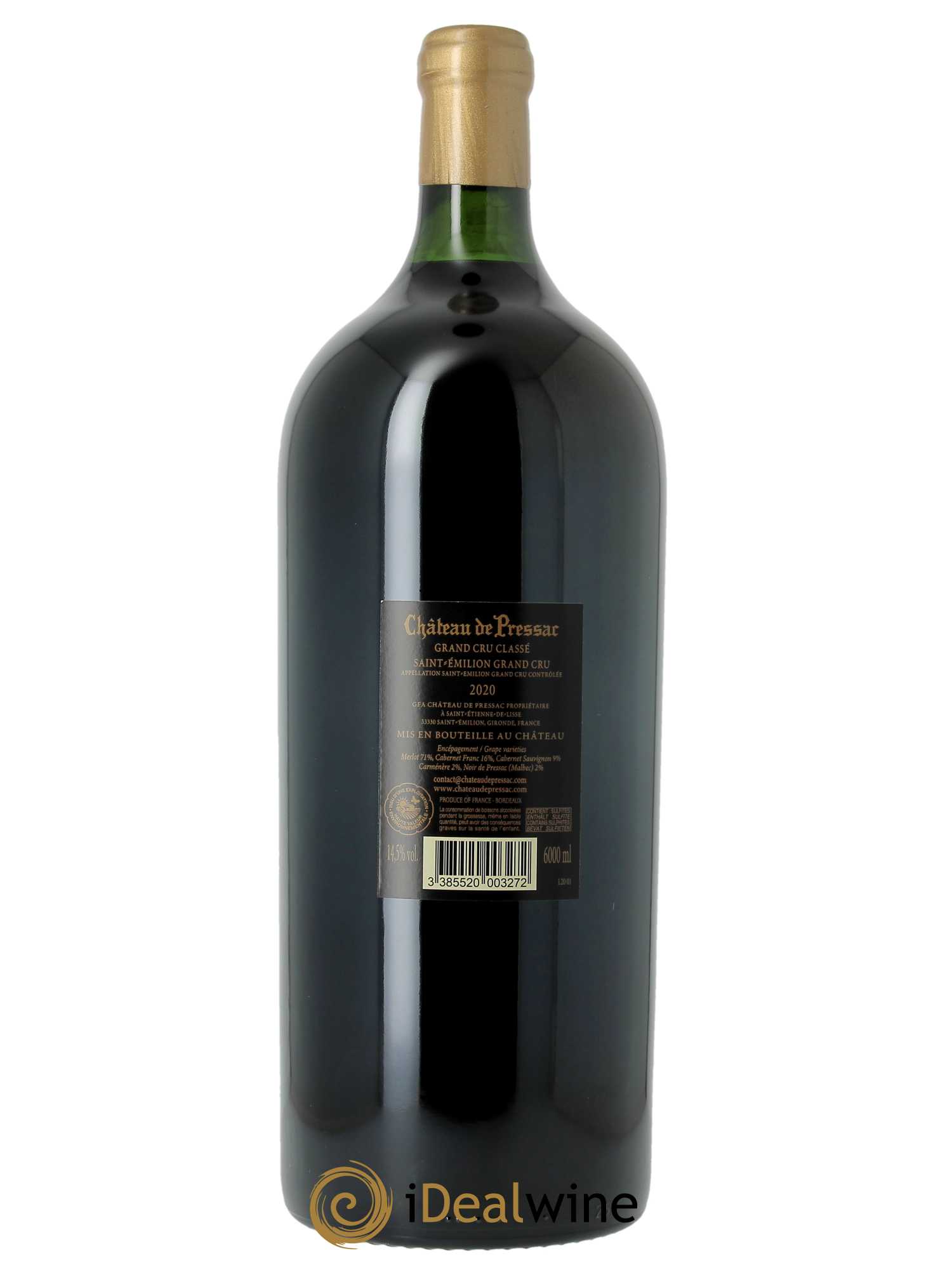 Château de Pressac Grand Cru Classé  2020 - Lot de 1 Impériale