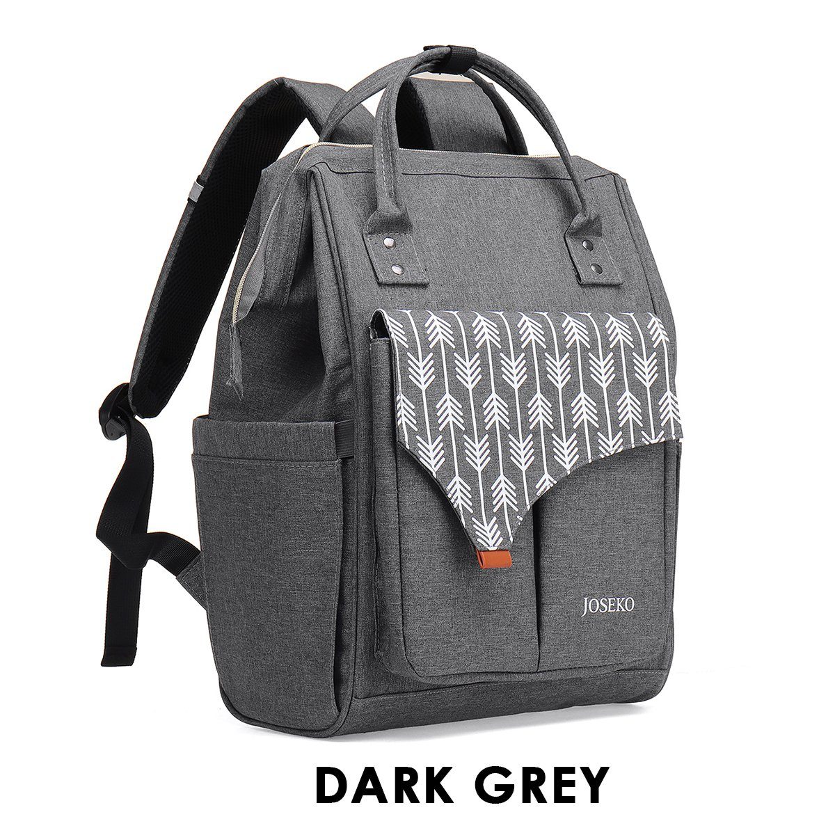 JOSEKO Daypack Tasche Rucksack Dark Gray: Praktisch & Modisch! (USB-Charger/USB-Ladestecker), Viele Fächer + Taschen, großer Stauraum, daily Backpack