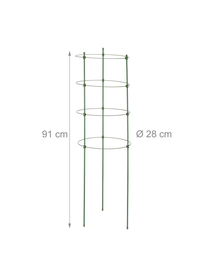 relaxdays 4 x Rankhilfe in Grün - (H)91 x Ø 28 cm günstig kaufen onesize