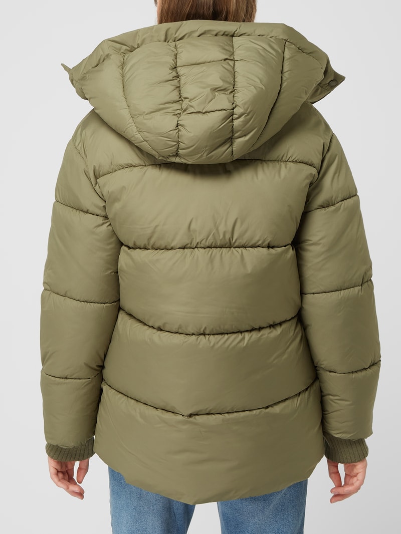 Steppjacke mit abnehmbarer Kapuze in khaki
