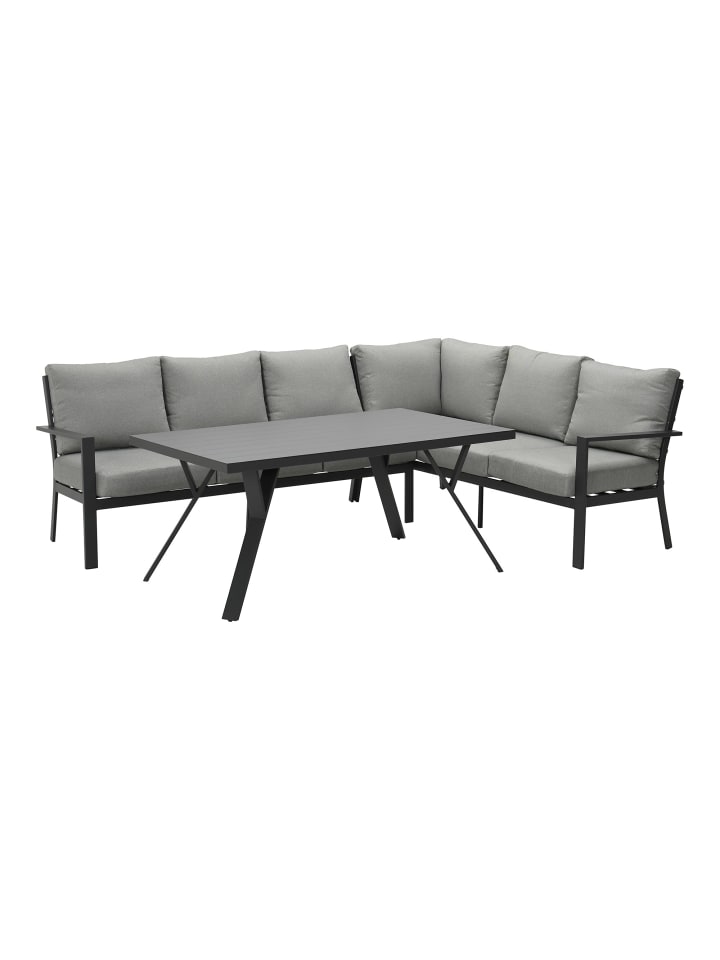 GMD Living Gartenmöbel Set SERGIO in Farbe Gestell Schwarz / Polster Hellgrau günstig kaufen onesize