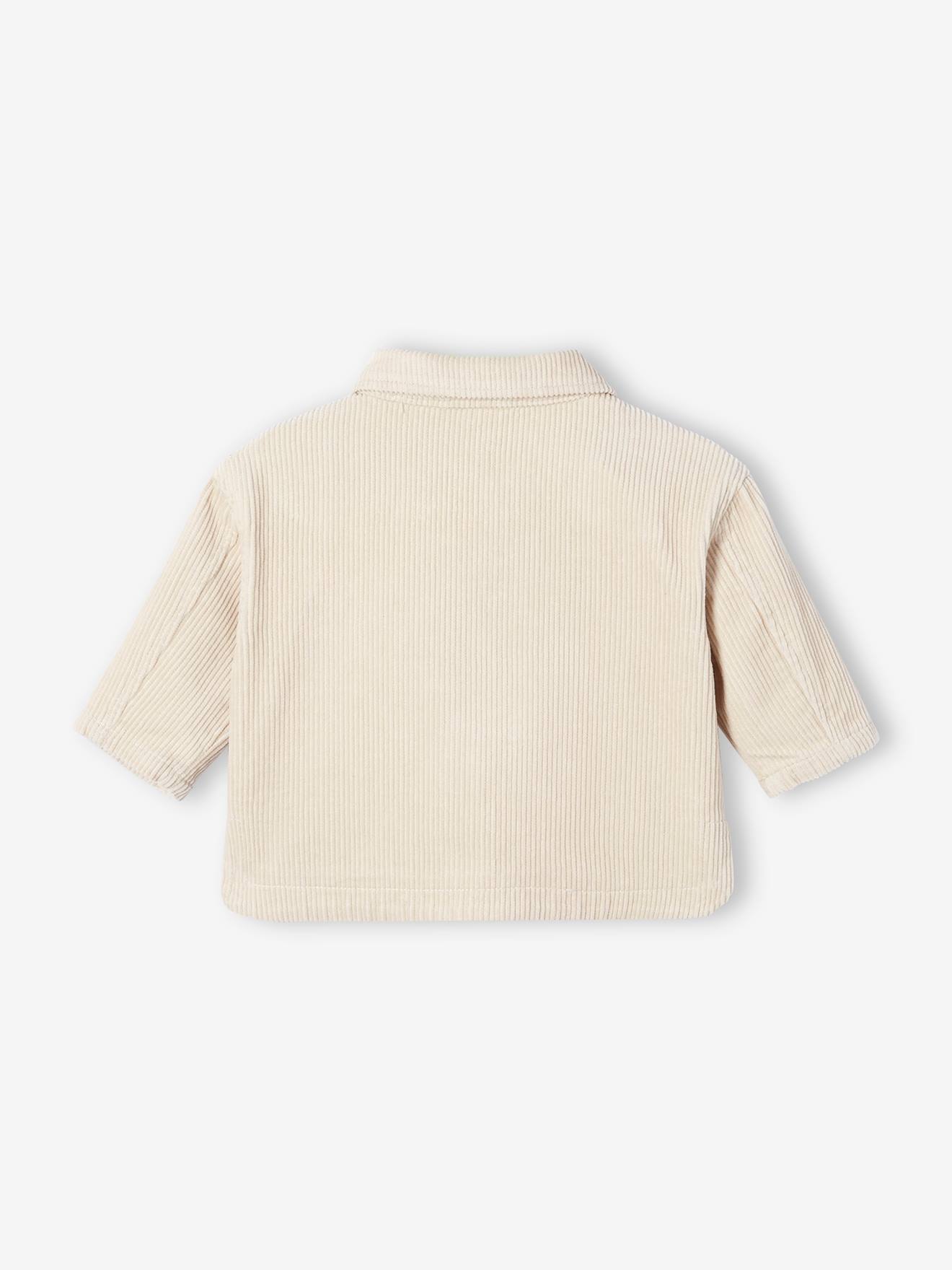 Chemise en velours côtelé bébé écru