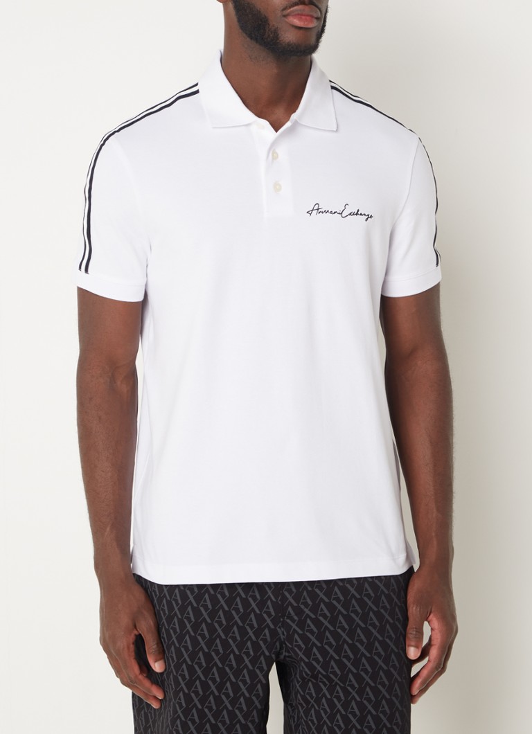 Armani Exchange regulāra piegriezuma polo krekls no kokvilnas pikē ar izšuvumu no logotipa